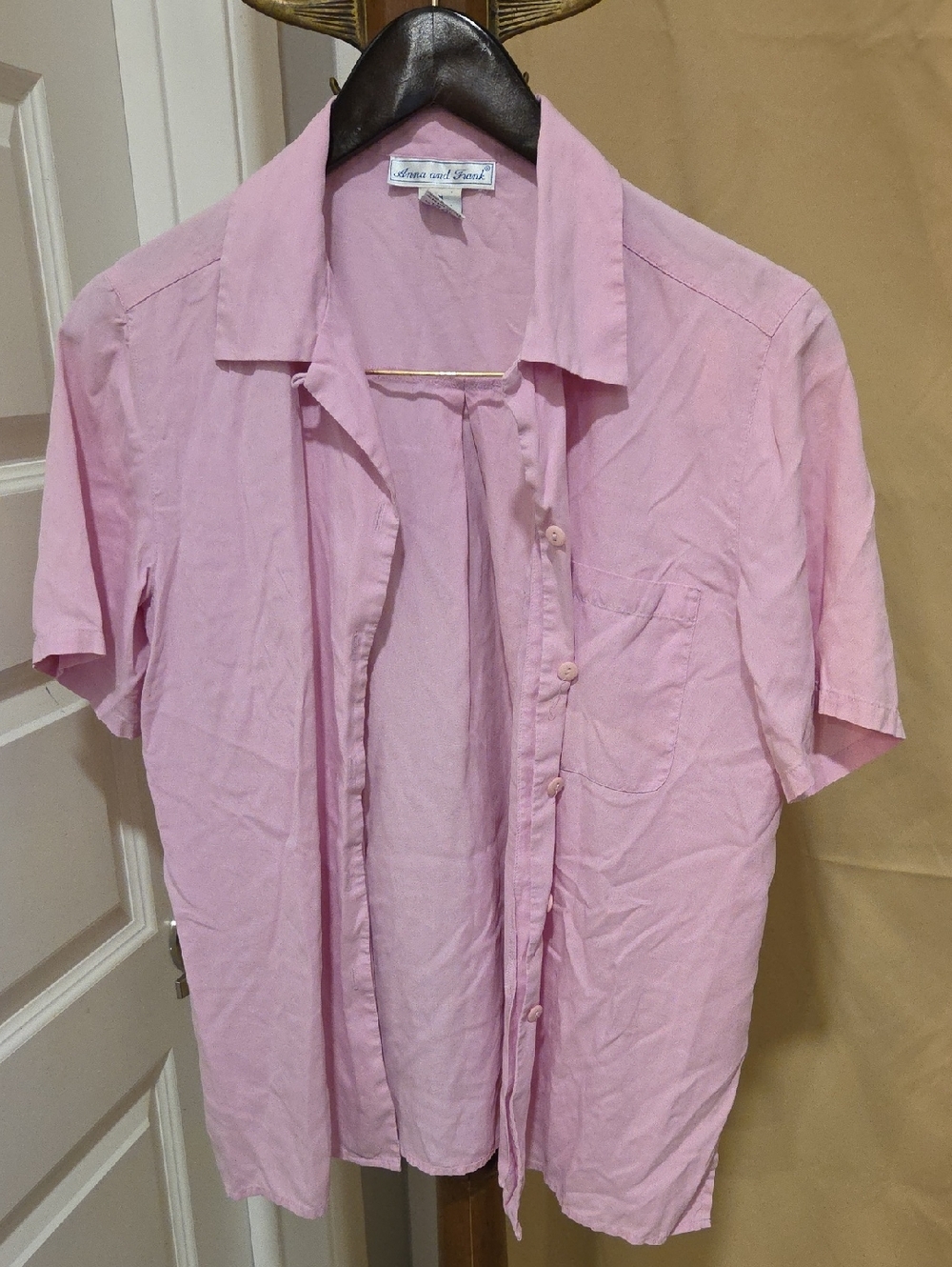Anna And Frank Pink Short-Sleeve Button-Down Shirt